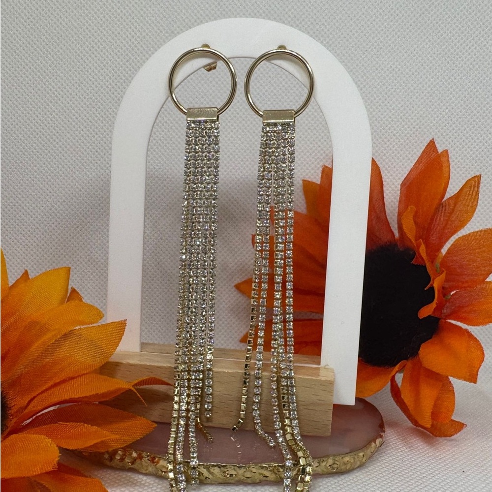 Elegant Gold and Silver Tassel Earrings
